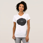 Retro Poppy Bloemen in Zwart  Casual T-shirt (Voorkant volledig)