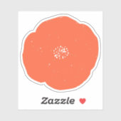 Retro Poppy Floral Art in  Sinaasappel en wit Sticker (Vel)