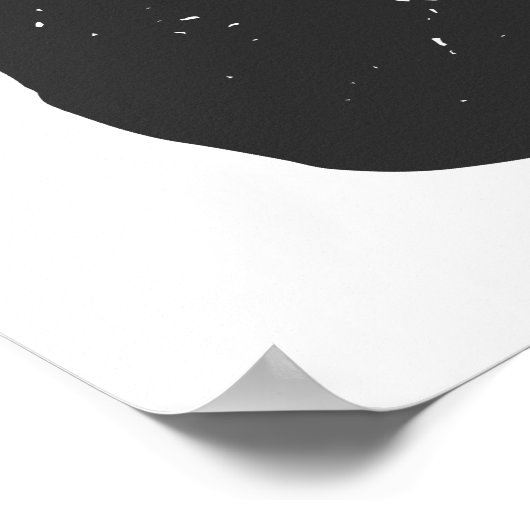 Retro Poppy  Floral Art in zwart-wit Poster (Hoek)