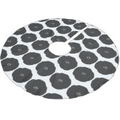 Retro Poppy Floral Art Pattern in Black and White Kerstboom Rok (Gekanteld)