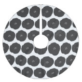 Retro Poppy Floral Art Pattern in Black and White Kerstboom Rok (Voorkant)