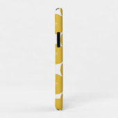 Retro Poppy Floral Art Pattern in Geel en Wit Case-Mate iPhone Case (Achterkant/rechts)