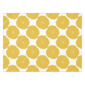 Retro Poppy Floral Art Pattern in Geel en Wit Tafelkleed (Voorkant (Horizontaal))