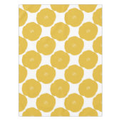 Retro Poppy Floral Art Pattern in Geel en Wit Tafelkleed (Voorkant)