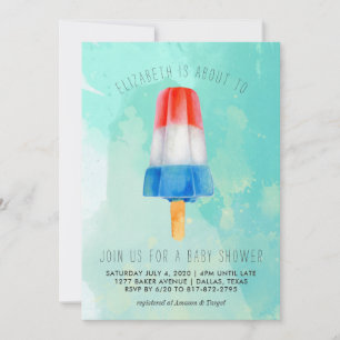 Retro Popsicle Baby Shower Uitnodiging
