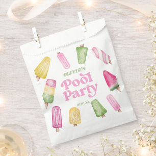 Retro Popsicle Verjaardag Zwembad Party Bedankzakje