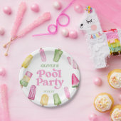 Retro Popsicle Verjaardag Zwembad Party Papieren Bordje (Feest)