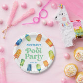 Retro Popsicle Verjaardag Zwembad Party Papieren Bordje (Feest)