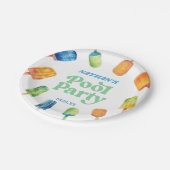 Retro Popsicle Verjaardag Zwembad Party Papieren Bordje (Gekanteld)