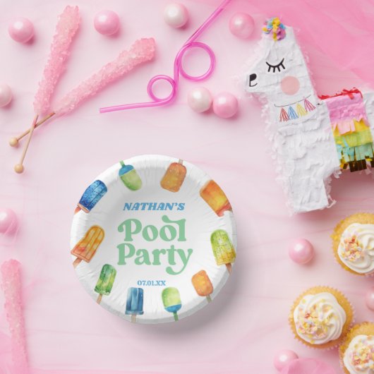 Retro Popsicle Verjaardag Zwembad Party Papieren Kommen (Feest)