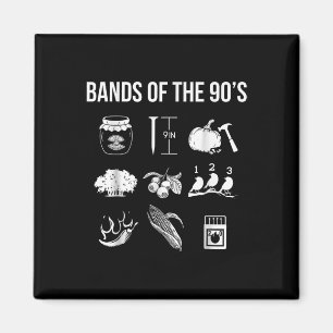 Retro Populaire muziekbands uit de jaren 90 Rock F Magneet