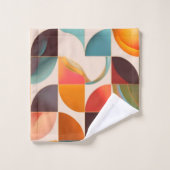 Retro Popular Abstract Squares Collectie Bad Handdoek (Wasdoekje)