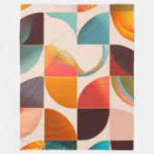 Retro Popular Abstract Squares Collectie Fleece Deken (Voorkant)