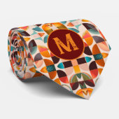 Retro Popular Abstract Squares Collectie Stropdas (Opgerold)