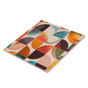 Retro Popular Abstract Squares Collectie Tegeltje