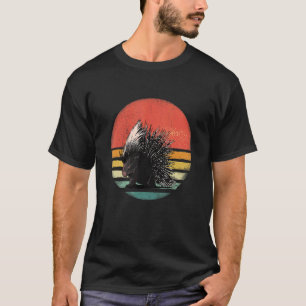 Retro Porcupine Large Rodent Zoology Mamma T-shirt