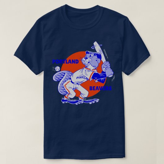 Retro Portland Bevers Baseball T-shirt (Design voorkant)
