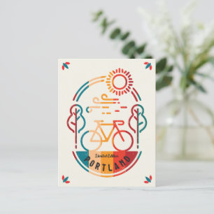 Retro Portland fietspad Briefkaart