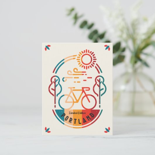 Retro Portland fietspad Briefkaart (Staand voorkant)