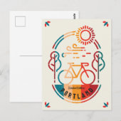 Retro Portland fietspad Briefkaart (Voorkant / Achterkant)