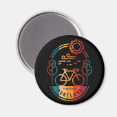 Retro Portland fietspad Magneet (Voorkant / Achterkant)