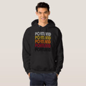 Retro Portland Hooded Pullover Sweatshirt (Voorkant volledig)