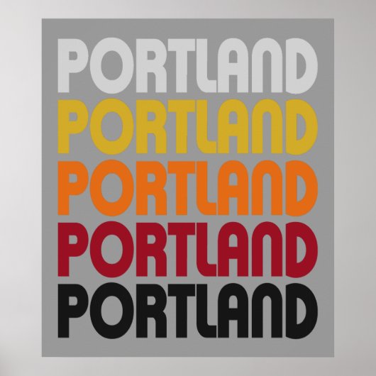 Retro Portland Poster (Voorkant)