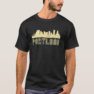 Retro Portland Silhouet Vintage Stadsgezicht Portl T-shirt