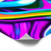 Retro Portret van een Vrouw met Regenbooghaar Poster (Hoek)