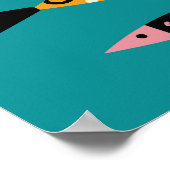 Retro Portugal Sardines Vis Vintage Reizen Poster (Hoek)