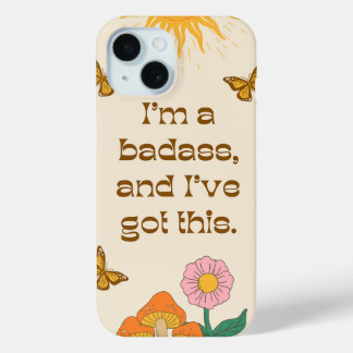 Retro positief Girly zelf Motivatie iPhone 15 Case