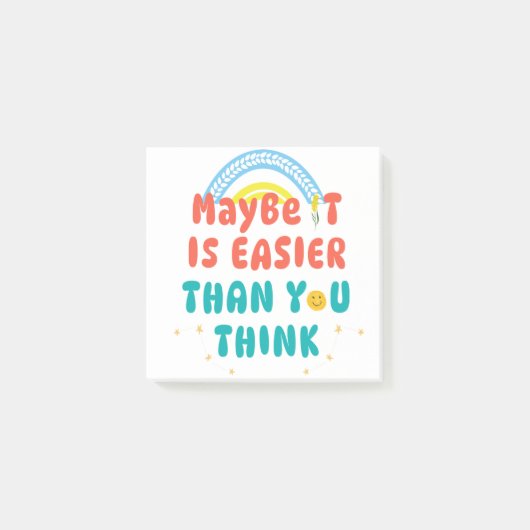 Retro Positieve Citat T-Shirt Post-it® Notes (Voorkant)