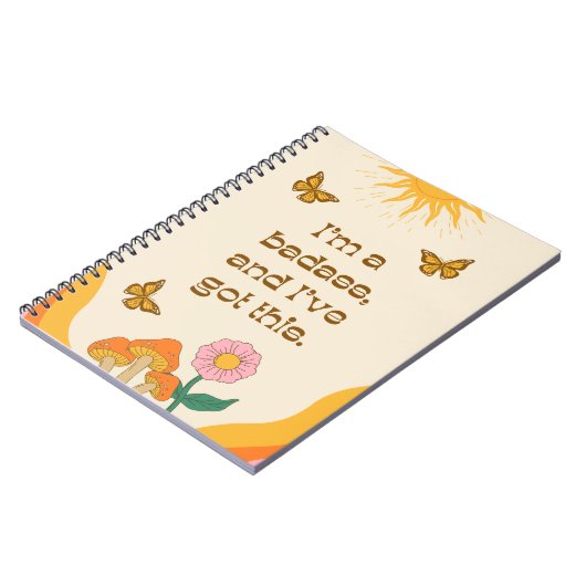 Retro Positieve Girly Zelf Motivatie Quote Notitieboek (Linkerzijde)