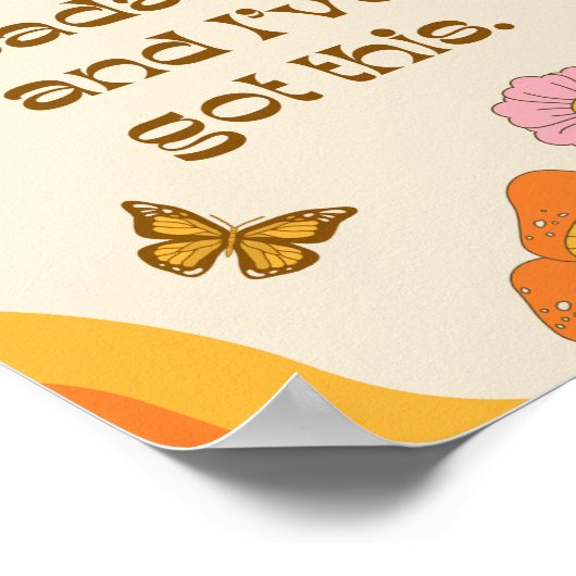 Retro Positieve Girly Zelf Motivatie Quote Poster (Hoek)