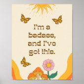 Retro Positieve Girly Zelf Motivatie Quote Poster (Voorkant)