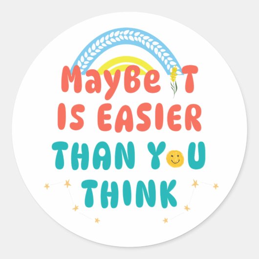 Retro Positieve Quote Sticker (Voorkant)