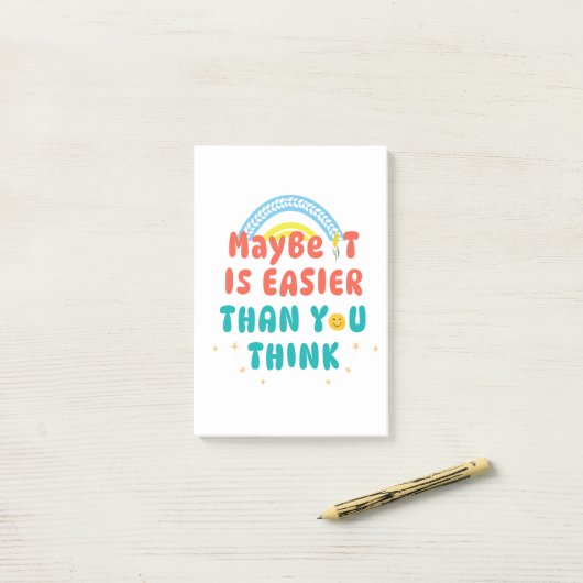 Retro Positieve Spreuk Post-it® Notes (Op bureau)