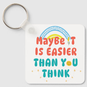 Retro Positieve Spreuk Sleutelhanger