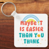 Retro Positieve Spreuk Sleutelhanger (Voorkant)
