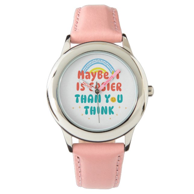 Retro Positive Quote eWatch Horloge (Voorkant)