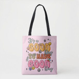 Retro positiviteit "Het is een goede dag" Tote Bag