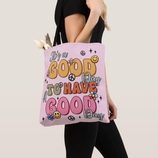 Retro positiviteit "Het is een goede dag" Tote Bag (Dichtbij)