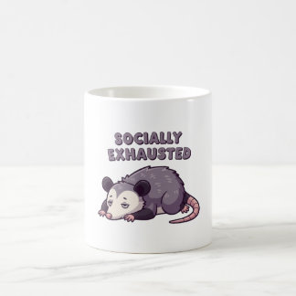 Retro Possum Alone Time White Mug Koffiemok