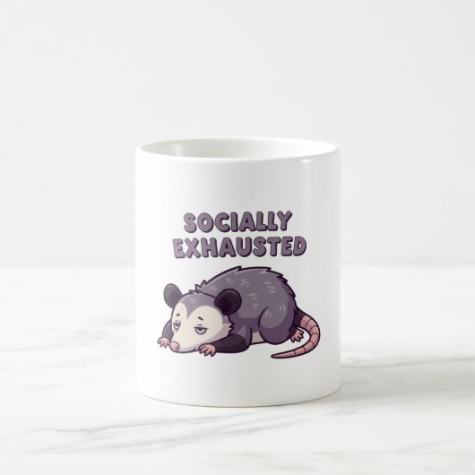Retro Possum Alone Time White Mug Koffiemok (Center)