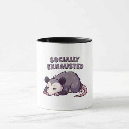 Retro Possum Recharge Mode Color Inside Mug Mok (Midden)