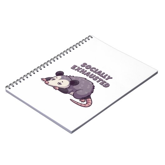 Retro Possum Social Battery Lined Notebook Notitieboek (Linkerzijde)