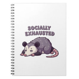 Retro Possum Social Battery Lined Notebook Notitieboek