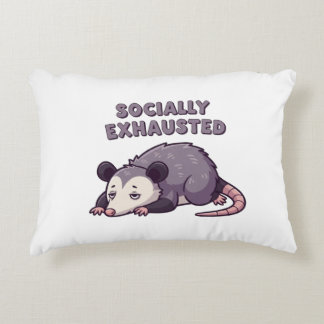 Retro Possum Socially Exhausted Rectangular Pillow Accent Kussen