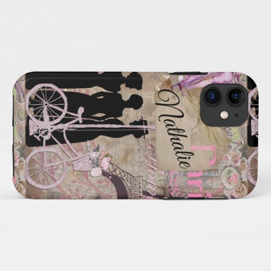  Retro Postale French Scrapbook Case-Mate iPhone Case (Achterkant (horizontaal))