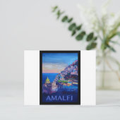 Retro Poster Amalfi kust italië Briefkaart (Staand voorkant)